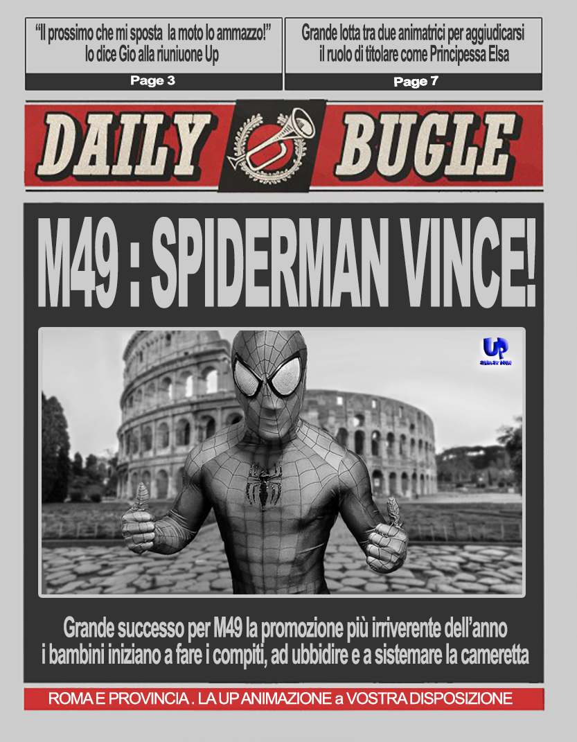 giornale spiderman up animazione